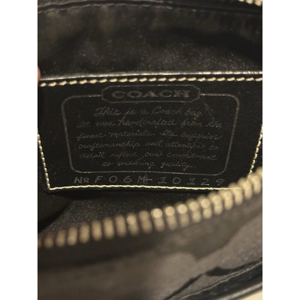 Coach Handbags Crossbody Purse Black & Silver Fabric Leather F06M-10129 - Picture 8 of 9